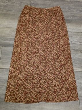 VTG 90s Casual Corner Annex Floral Rayon Maxi Skirt Size 6P
